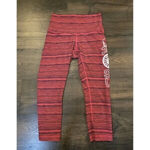 Lululemon Soul Cycle leggings Size 8 Skull Red Purple Crop Capri